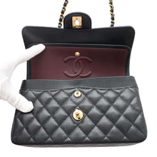 Load image into Gallery viewer, CHANEL Matelasse W-Flap W-Chain Shoulder Bag BlackA01113 Caviar Leather Size 23
