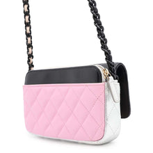 Load image into Gallery viewer, CHANEL Matelasse Chain wallet Black/Lilac/Ecru/SilverAP3247 Lambskin
