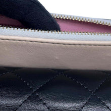 Load image into Gallery viewer, CHANEL Matelasse Chain wallet Black/Lilac/Ecru/SilverAP3247 Lambskin
