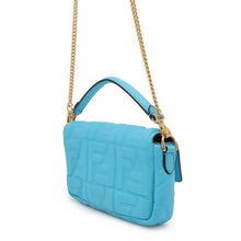 Load image into Gallery viewer, FENDI Baguette 2WAYChainShoulder Bag Light Blue8BS017 Leather Size Small
