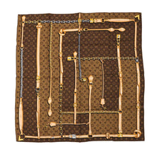 Load image into Gallery viewer, LOUIS VUITTON Carre Monogram Confidential MarronM78666 Silk100%
