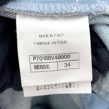 将图像加载到图库查看器中，CHANEL Camellia wide denim pants Size 34 Light Blue/Black/WhiteP70188 Cotton100%
