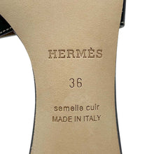 Load image into Gallery viewer, HERMES Oazis Sandals BlackH071002Z 01360 Leather Size 36
