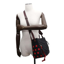 Load image into Gallery viewer, LOEWE Hammock Circle Shoulder Black/Red327.93.N60 Leather Size Small
