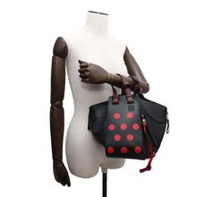 Load image into Gallery viewer, LOEWE Hammock Circle Shoulder Black/Red327.93.N60 Leather Size Small
