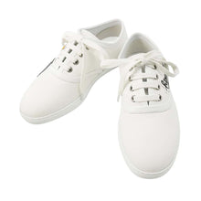 Load image into Gallery viewer, HERMES Innocent Sneakers White Canvas Leather Size 35・1/2
