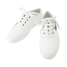 Load image into Gallery viewer, HERMES Innocent Sneakers White Canvas Leather Size 38.5
