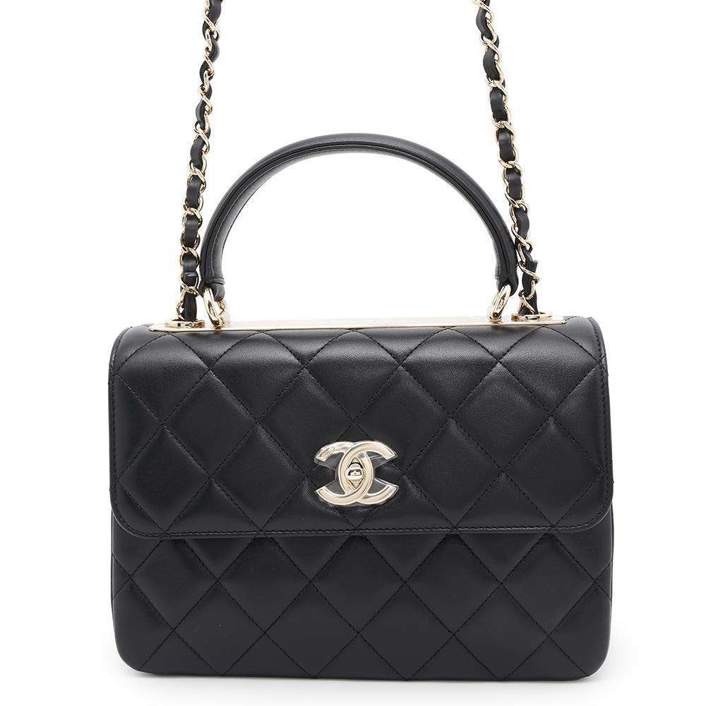 CHANEL Top handle flap Bag BlackA92236 Lambskin Size 25