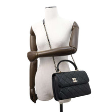 Load image into Gallery viewer, CHANEL Top handle flap Bag BlackA92236 Lambskin Size 25
