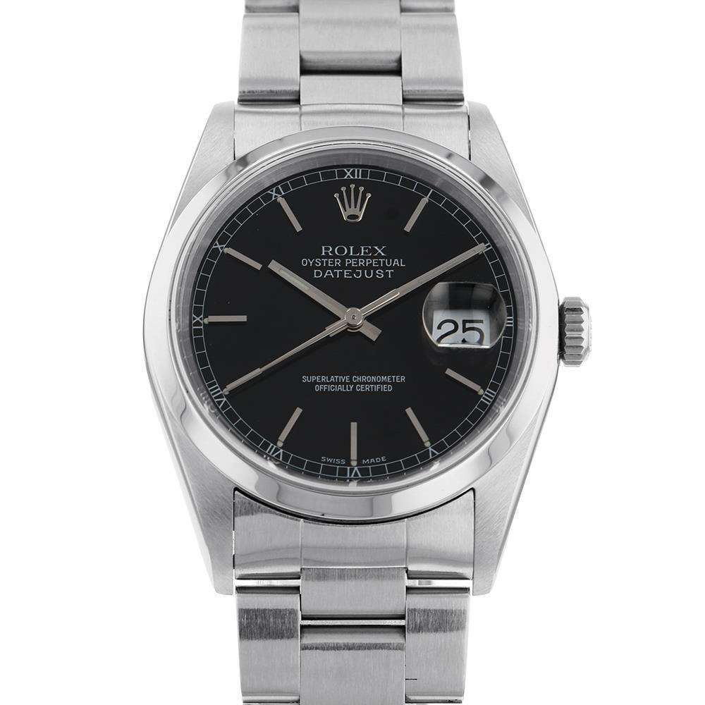 ROLEX Datejust W36mm Stainless Steel Black Dial16200