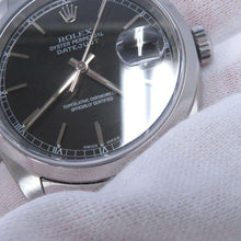 将图像加载到图库查看器中，ROLEX Datejust W36mm Stainless Steel Black Dial16200
