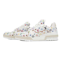 Load image into Gallery viewer, LOUIS VUITTON LV × TM LV Trainer Sneakers Blanc/Multicolor1AHEKG Calf Leather Size 8
