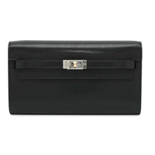 将图像加载到图库查看器中，HERMES Kelly wallet long to go Black Chevre Shamqila
