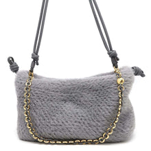 将图像加载到图库查看器中，LOEWE Flamenco Purse 2WAY Shoulder Bag SilverGrayA411FCRX25 Knit
