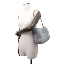 将图像加载到图库查看器中，LOEWE Flamenco Purse 2WAY Shoulder Bag SilverGrayA411FCRX25 Knit
