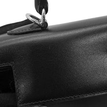 将图像加载到图库查看器中，HERMES Kelly Sellier Black Box Calf Leather Size 25
