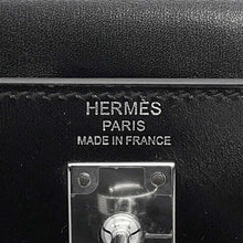 将图像加载到图库查看器中，HERMES Kelly Sellier Black Box Calf Leather Size 25
