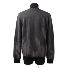 Load image into Gallery viewer, HERMES Flame motif sweater Size L Black Virgin wool 58% Silk 42%
