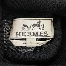 将图像加载到图库查看器中，HERMES Flame motif sweater Size L Black Virgin wool 58% Silk 42%
