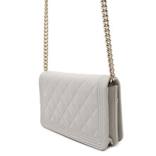 Load image into Gallery viewer, CHANEL Boy Chanel Chain Wallet GrayAP1117 Caviar Leather
