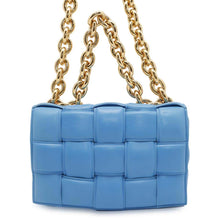 Load image into Gallery viewer, Bottega Veneta Cassette ChainShoulder Bag Light Blue631421 Lambskin
