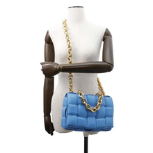 Load image into Gallery viewer, Bottega Veneta Cassette ChainShoulder Bag Light Blue631421 Lambskin
