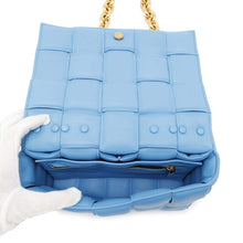 Load image into Gallery viewer, Bottega Veneta Cassette ChainShoulder Bag Light Blue631421 Lambskin
