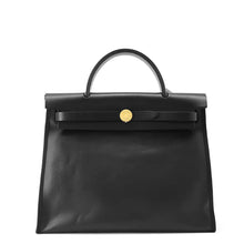 将图像加载到图库查看器中，HERMES Herbag zip Black Toile HBerline Vache Hunter Leather Size PM
