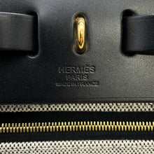 Load image into Gallery viewer, HERMES Herbag zip Black Toile HBerline Vache Hunter Leather Size PM
