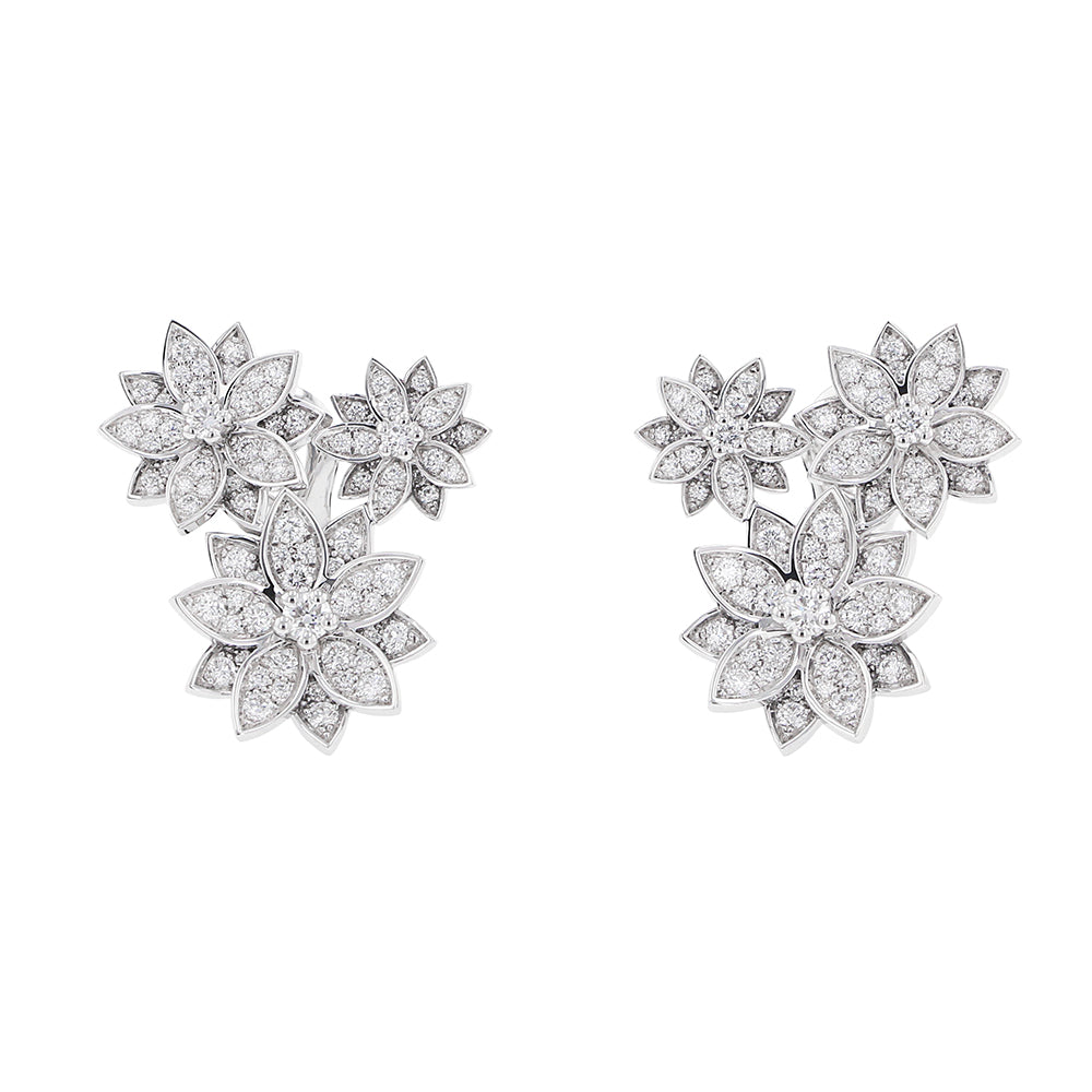 Van Cleef & Arpels Lotus Earring 3 Flower 18KWG/DiamondVCARP7TH00 18K White Gold