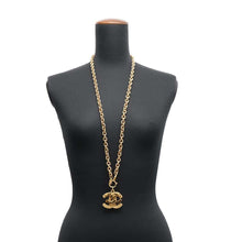 Load image into Gallery viewer, CHANEL Double CC Logo Long Necklace Gold Metal
