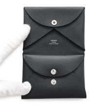 将图像加载到图库查看器中，HERMES Calvi Duo Black Epsom
