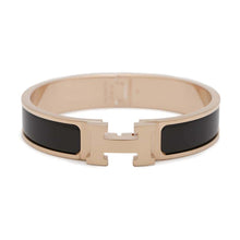 Load image into Gallery viewer, HERMES EnamelBracelet 《ClicH》 Size PM Black Enamel Metal
