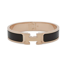 将图像加载到图库查看器中，HERMES EnamelBracelet 《ClicH》 Size PM Black Enamel Metal
