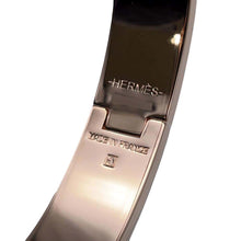 将图像加载到图库查看器中，HERMES EnamelBracelet 《ClicH》 Size PM Black Enamel Metal
