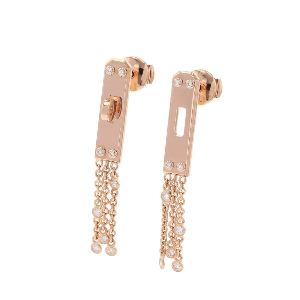 HERMES Earrings 《Kelly Gavroche》 18K Pink Gold