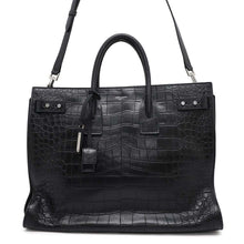 将图像加载到图库查看器中，SAINT LAURENT PARIS Jour soup Black478167 Croco embossed leather Size Large
