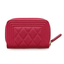 Load image into Gallery viewer, CHANEL Boy Chanel Zip AroundCoin purse PinkA80602 Caviar Leather
