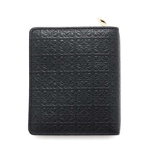 将图像加载到图库查看器中，LOEWE Repeat compact zip wallet BlackC499Z41X04 SilkCalf Leather
