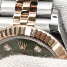 将图像加载到图库查看器中，ROLEX Lady-Datejust W28mm Stainless Steel K18PG Olive Green  Dial279171G
