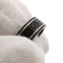 将图像加载到图库查看器中，GUCCI GGIcon Ring Size 11/Approximately#10 Black/Silver225985 K18WG Black synthetic corundum
