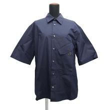 Load image into Gallery viewer, HERMES Shirt with leather details Size 40 NavyH556200HA6038 Cotton100% Leather
