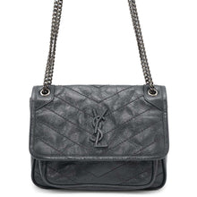 Load image into Gallery viewer, SAINT LAURENT PARIS Niki ChainShoulder Bag Gray533037 Vintage Leather Size Baby
