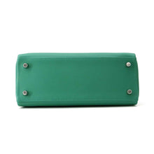 将图像加载到图库查看器中，HERMES Kelly Retourne Vert Vertigo Swift Leather Size 25
