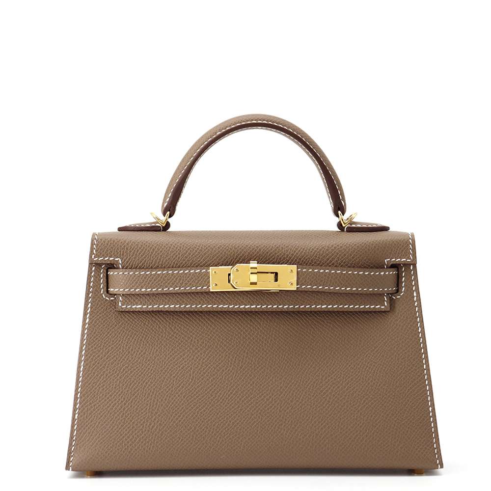 HERMES Mini kelly do Etoupe Epsom