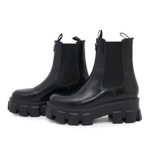 Load image into Gallery viewer, PRADA Monolith Chelsea Boots Black1T256N Leather Rubber Size 39
