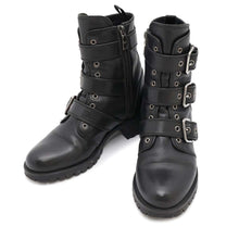 Load image into Gallery viewer, PRADA 3Belt Boots Black Leather Size 37.5
