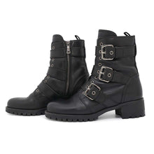 Load image into Gallery viewer, PRADA 3Belt Boots Black Leather Size 37.5
