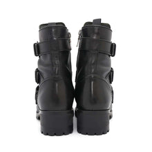 将图像加载到图库查看器中，PRADA 3Belt Boots Black Leather Size 37.5
