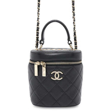 将图像加载到图库查看器中，CHANEL Matelasse CC Logo Vanity Bag BlackAS1626 Lambskin
